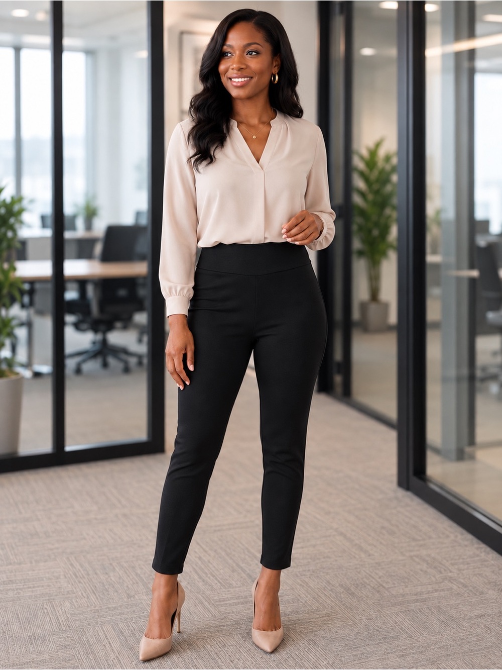 🆕 Dear Scarlett Magic Skinny Pants Black Stretch Ponte Pull-On NWT